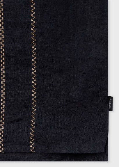 Paul Smith Casual-Fit Piece-Dyed Navy Shirt with Embroidery