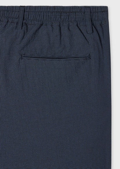Paul Smith Blue Seersucker Check Drawstring Trousers