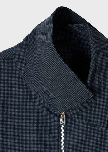 Paul Smith Blue Seersucker Check Zip Shirt Jacket - Blue – Raggs