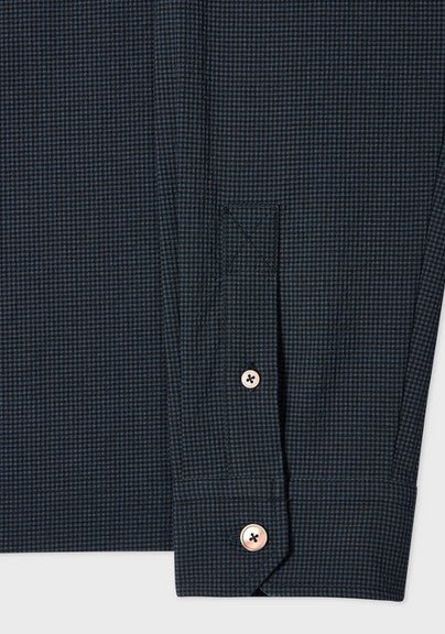 Paul Smith Blue Seersucker Check Zip Shirt Jacket - Blue