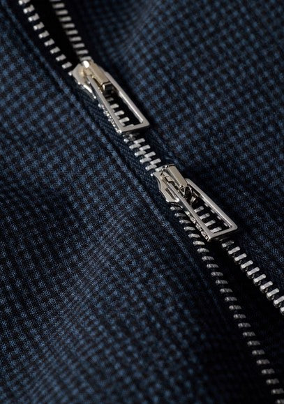 Paul Smith Blue Seersucker Check Zip Shirt Jacket - Blue