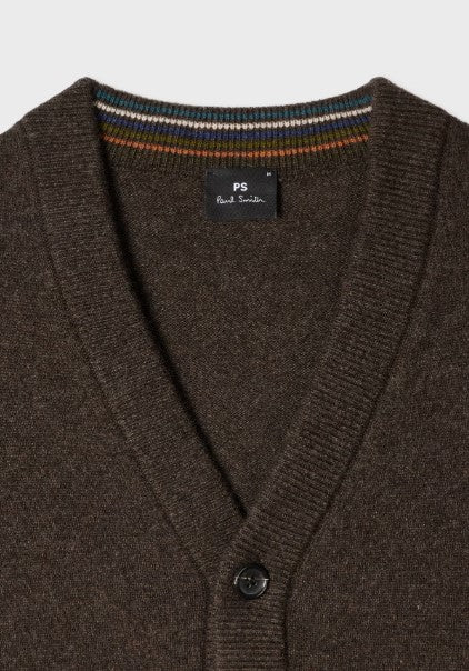 Paul Smith Merino Wool Cardigan - Brown