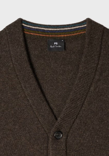 Paul Smith Merino Wool Cardigan - Brown
