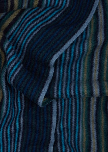 Paul Smith Wool Double Side Stripe Scarf - Navy