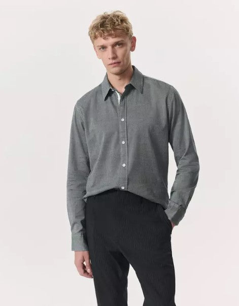 Rag & Bone Tomlin Cotton Shirt in Pearl Grey