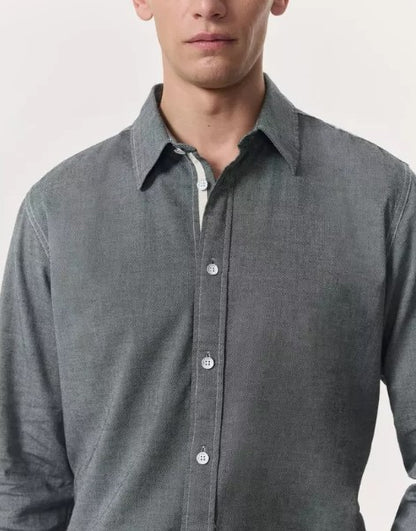 Rag & Bone Tomlin Cotton Shirt in Pearl Grey