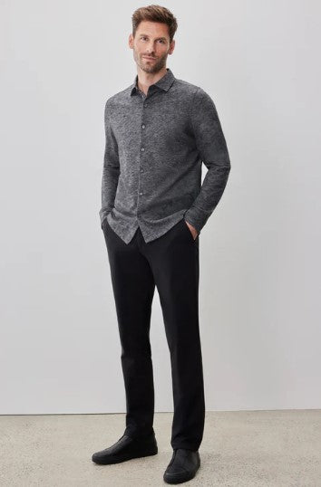 Robert Barakett Alonzo Long Sleeve Knit Shirt - Grey