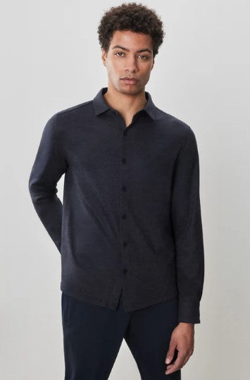 Robert Barakett Alonzo Long Sleeve Knit Shirt - Navy