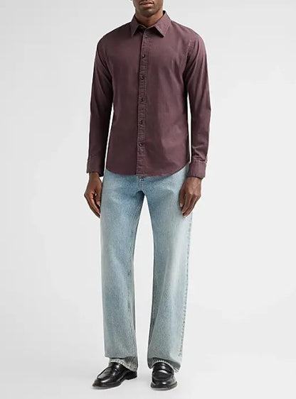 Rag & Bone Tomlin Dobby Shirt - Dark Red