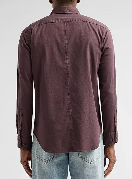 Rag & Bone Tomlin Dobby Shirt - Dark Red