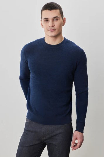 Robert Barakett Watertown Long-Sleeve Crew Neck Sweater - Blue