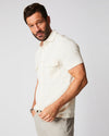 Billy Reid S/S Hemp Cotton Knit Shirt in Tinted White