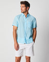 Billy Reid S/S Linen Shirt in Day Blue