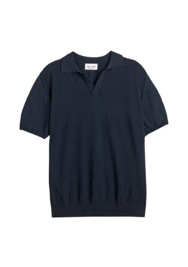 Sand Copenhagen 5627 IP SS Johnny Collar Polo - Dark Navy Blue
