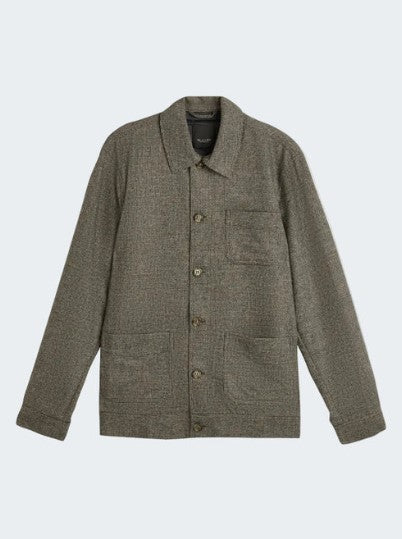 Sand Copenhagen Asher Micro Check Stretch Overshirt