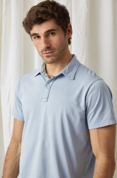 Save Khaki United Short Sleeve Supima T-Shirt Polo - Beach Blue