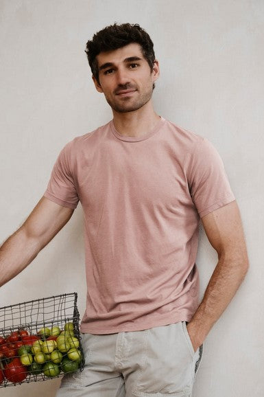 Save Khaki United Men's Short Sleeve Supima Crew Tee - Rose