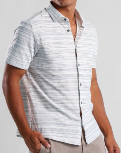 Stone Rose Twilight Terry Horizon Pinstripe Shirt