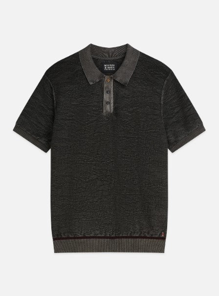 Scotch & Soda Structured Regular-Fit Polo - Meteorite