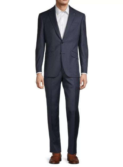 Ted Baker Jones Wool Sharkskin two-piece suit with notch lapel and side flap pockets
