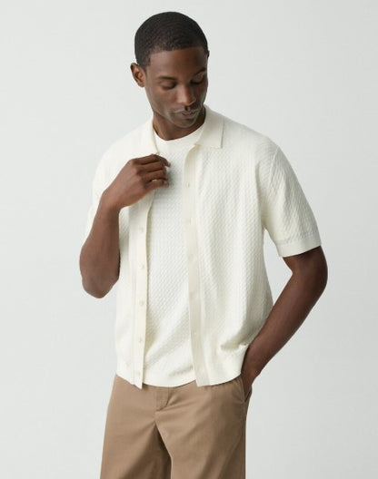 Theory Cairn Short-Sleeve Sweater in Cotton