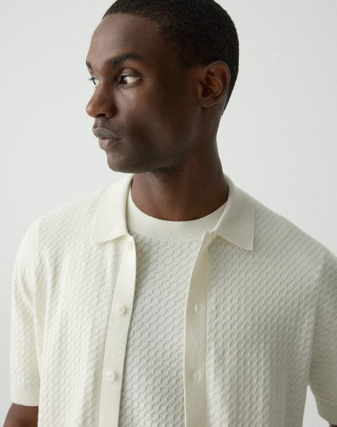 Theory Cairn Short-Sleeve Sweater in Cotton