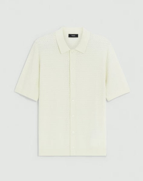 Theory Cairn Short-Sleeve Sweater in Cotton