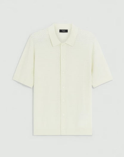 Theory Cairn Short-Sleeve Sweater in Cotton
