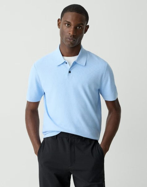 Theory Goris Polo Shirt in Light Bilen