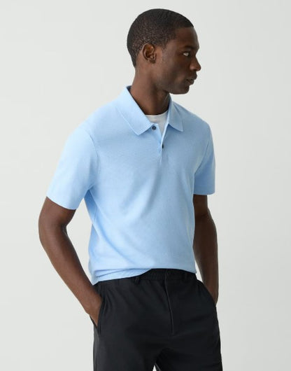 Theory Goris Polo Shirt in Light Bilen