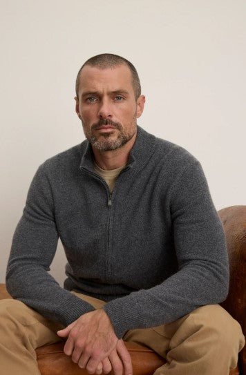 Velvet & Graham Dallen Full Zip Sweater - Storm