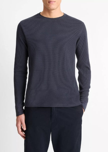 Vince Pima Cotton-Blend Thermal Long-Sleeve Pullover