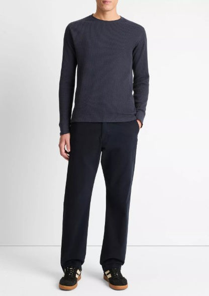 Vince Pima Cotton-Blend Thermal Long-Sleeve Pullover
