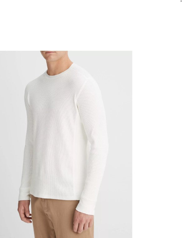 Vince Pima Cotton-Blend Thermal Long-Sleeve Pullover