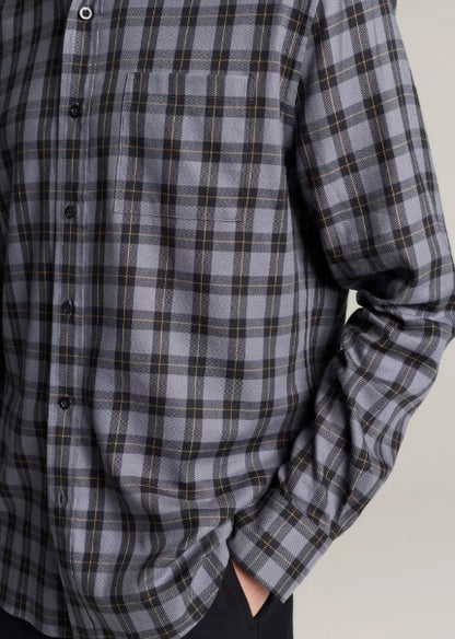 Allen Allen Plaid Cotton-Blend Button-Front Shirt - Late Evening