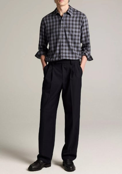 Allen Allen Plaid Cotton-Blend Button-Front Shirt - Late Evening