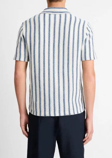 Vince Beach Stripe Italian Cotton-Blend Shirt