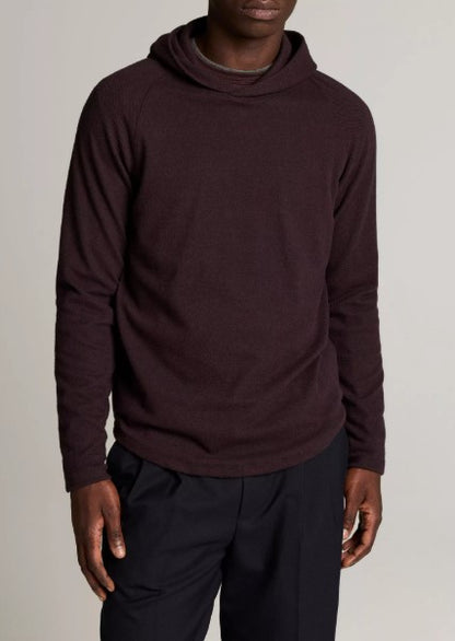 Vince Broken Twill Pullover Hoodie - Coastal Blue / Mahogany