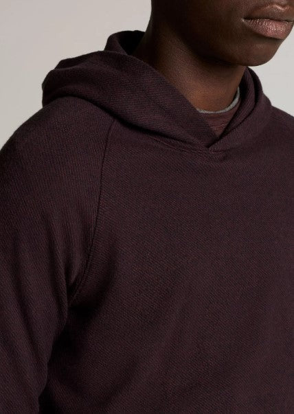 Vince Broken Twill Pullover Hoodie - Coastal Blue / Mahogany