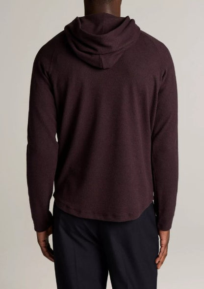 Vince Broken Twill Pullover Hoodie - Coastal Blue / Mahogany