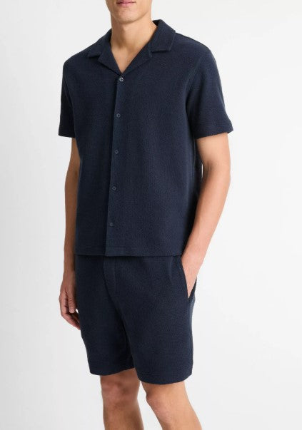 Vince Cotton Bouclé Cabana Shirt - Coastal Blue