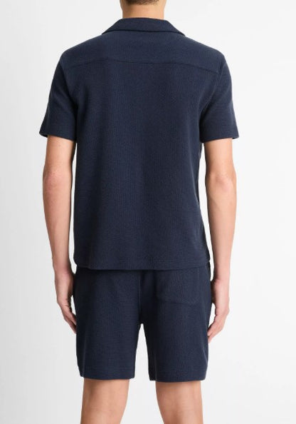 Vince Cotton Bouclé Cabana Shirt - Coastal Blue