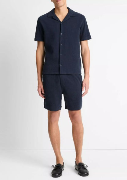 Vince Cotton Bouclé Cabana Shirt - Coastal Blue