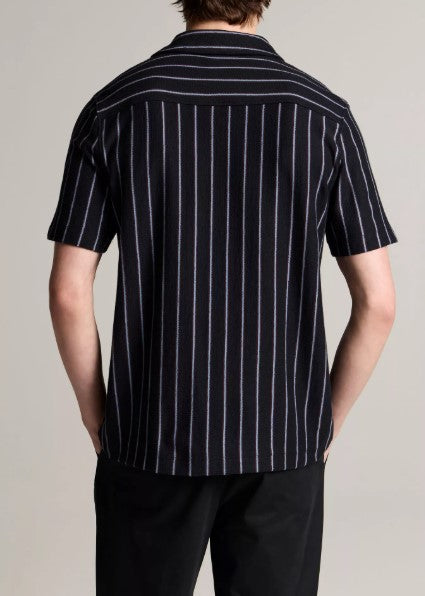 Vince Striped Cotton Terry Cabana Shirt - Coastal Combo
