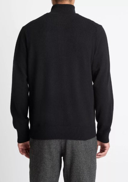 Vince Cashmere Quarter-Zip Sweater - Black