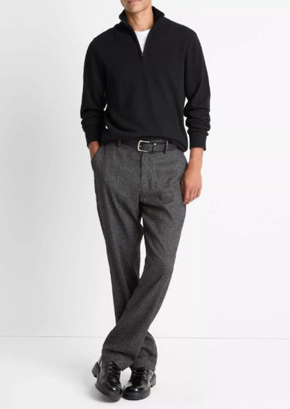 Vince Cashmere Quarter-Zip Sweater - Black