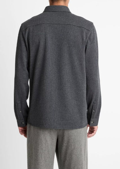 Vince Pinstripe Jacquard Cotton-Blend Button-Front Shirt - Charcoal