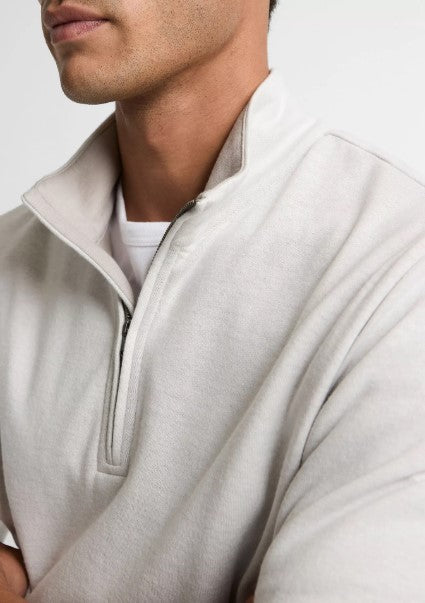 Vince Double-Face Cotton-Blend Quarter-Zip Pullover - Off White