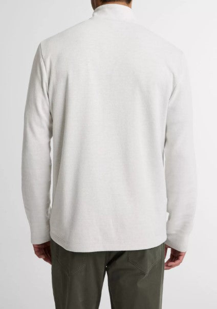 Vince Double-Face Cotton-Blend Quarter-Zip Pullover - Off White