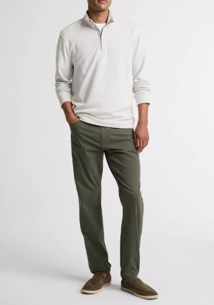 Vince Double-Face Cotton-Blend Quarter-Zip Pullover - Off White